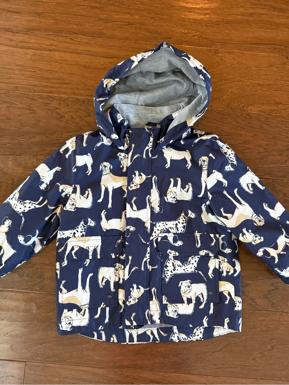 Carter's Navy and Gray Printed Hooded Jacket